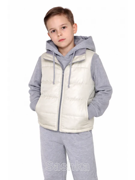 Жилет утеплений на синтепоні для хлопчика айворі